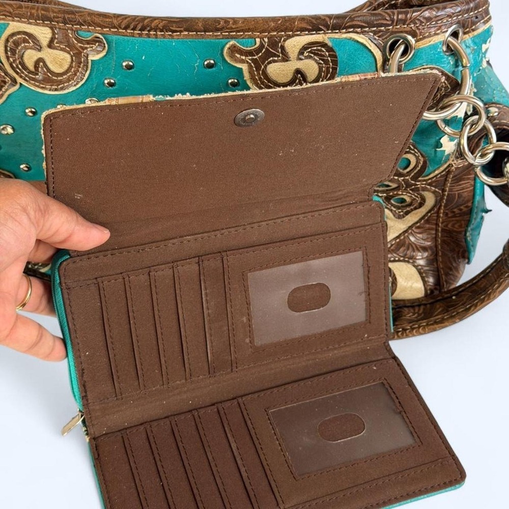 Western Embellished Montana West Handbag and Matching Purse McBling Rodeo Queen - Picture 7 of 8